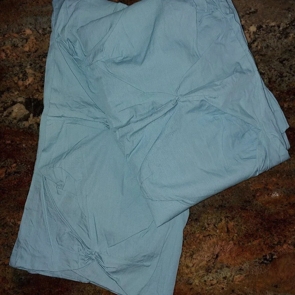 2 West Elm Organic Cotton Green Pin Tuck Pillowcases Sham 35x20